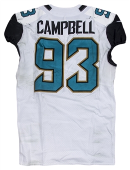 2017-18 Calais Campbell Game Used Jacksonville Jaguars Playoff Road Jersey Vs. Pittsburgh Steelers on 01/14/18 (Jaguars COA)